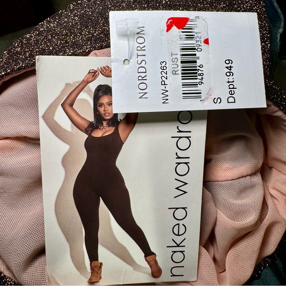 Naked Wardrobe Glow Up Leggings in color Rust (brown shimmer) size Small NWT - Picture 4 of 6